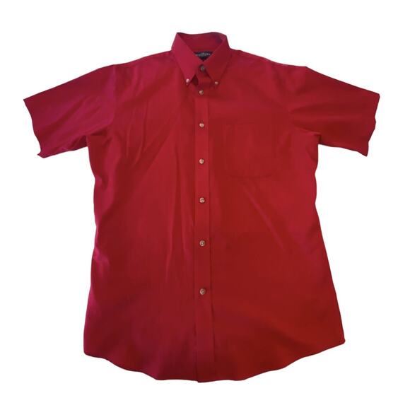 Lands' End Other - The Outfitters Lands End Men’s Red Medium Short Sleeve Button Down Shirt Cotton